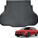Auxko All Weather Cargo Liner Fit for Kia K4 Sedan 2025 TPE Mat Accessories for Kia K4 Sedan 2025 All Season Guard Odorless Anti-Slip Cargo Mat Black