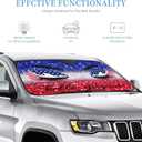 American Flag Fun Eyes Car Window Shade Heat Insulation Sun Shade for Car Windshield, Glitter Front Window Sunshade Hello USA Sun Visor Shade Sunshade Shield Keep Vehicle Cool (55x30 inches)