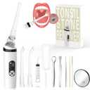 Voraiya Electronic Tonsil Stone Remover 10-in-1 Deep Tonsils Stone Removal Kit, 8 Suction Modes, Soft Silicone Probes, LED Light, Tonsil Stones Vacuum with Tongue Scraper Fight Bad Breath
