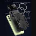 Case for Samsung Galaxy A54 5G with Ring Kickstand, Lens All-Inclusive Protection Military Grade Drop Shockproof Anti-Scratch Armor Cover Case for Samsung Galaxy A54 5G YD-Black