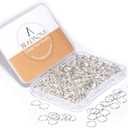 BEADNOVA 8mm Open Jump Rings Silver Jump Rings for Jewelry Making and Keychains (300Pcs)