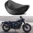 Motorcycle Solo Seat Front Rider Seat Silicone Cushion Compatible with Rebel 300 Rebel 500 CMX300/500 2017-2025 (Black)