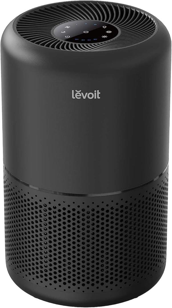 LEVOIT Air Purifier for Home Allergies Pet Hair in Bedroom, Covers Up to 1074 ft by 56W High Torque Motor, AHAM VERIFIDE, 3-in-1 Filter with HEPA Sleep Mode, Remove Dust Smoke Odor, Core300-P, Black