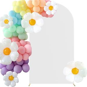 HAINARverS Wedding Arch Cover 7.2FT Spandex Fitted Stretchy Arch Stand Covers,2 Sided Round Top Chiara Backdrop Cover for Birthday Party Ceremony Banquet Baby Shower Arch Decoration(White)