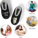 BenSorts Fuzzy Slipper Socks for Women Funny House Slippers with Grips (7-8.5, 1 Pair Koala)