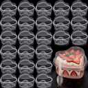 24 Pack Heart Shaped Dessert Cups with Lids and Spoons 4 oz Mini Plastic Dessert Container Appetizer Parfait Cups Clear Shooter Container for Valentine Wedding Serving Party