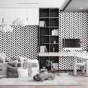 Black and White Peel and Stick Wallpaper Striped Wallpaper Herringbone Contact Paper Self Adhesive Waterproof Vinyl Roll for Bathroom Kitchen Backsplash Cabinets A Set of 17.3"x480"