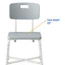 Medline Heavy Duty Shower Chair with Back, Bariatric Bath Chair, Supports up to 650 lbs