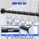 Ausemku Shower Curtain Rod 32-94 Inch Adjustable - 1 Inch Diameter Heavy Duty No drill Spring Tension Shower Rod, Non-Slip Rustproof Telescopic Rod for Bathroom, Black