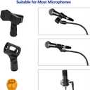 Mic Stand, Boom Microphone Stands Tripod Gooseneck Microphone Stand Height Adjustable from 24" to 67" with 2 Mic Clips for Singing Stage Performance Party Mic Mount
