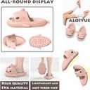 Shark Slides Thickness Upgrade Summer Cute Cartoon Shark Slippers for Women Men Non-Slip Open Toe Lightweight Sole Sandals Casual Unisex Beach Shoes (11-11.5 Women/9-9.5 Men, Pink)