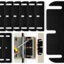 12pcs Door Hinge Shims 3.5 inch,Black Hinge Spacers,Thickness Adjustable Spacer for Doors, Adjusting The Spacing to Align,Can Be Trimmed (12, L3.5in/T0.03in)
