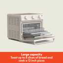 bella Air Fry Toaster Oven, 7 Preset Cooking Options, Dishwasher-Safe EverGood Coated Trays Included, 60-Minute Auto Shutoff w Audible Timer, Power Indicator Light, 1700 Watt, Oatmilk, 25qt