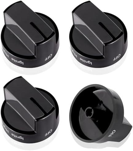 W10339442 Gas Stove Knobs(4 Pack), Cooktop Surface Burner Control Knobs Black Replacement,Fit for Whirl-Pool Gas Range/Stove/Oven, Replaces WPW10339442,PS11753188,2311008,AP6019877