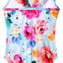Snowheart Girls Swimsuit One Piece Bathing Suit Kids Quick Dry Shoudler Ruffle Floral Swimwear for 3-12 Years Old (4-5T, Multicolor White)