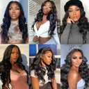 Body Wave Bundles Human Hair Color 1B Bundle Niegmeag Unprocessed Brazilian Virgin Remy Hair 3 Bundles 26 26 26 Inch Double Weft Soft and Silky Natural Black Body Wave Bundle Hair Weave