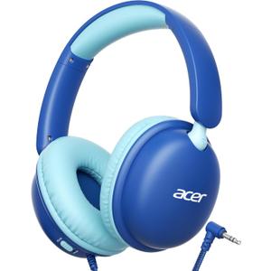 Acer OHW355 Kids Headphones with Cord for School,Over Ear Wired Headphones | 74/85dB Volume Limit, Foldable 3.5mm Jack, Stereo Sound, for Tablet/Computer/Travel/Chromebook-Blue Cyan