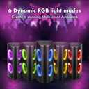 Fisher Portable Bluetooth Speakers, Stereo Speakers Bluetooth Wireless System, Quad Triangle 6.5" Dual 40W Peak Power, Bluetooth Speakers with RGB Color, Rechargeable, TWS, USB, FM Radio, Use Anywhere