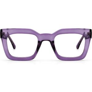 AQWANO Stylish Blue Light Reading Glasses Women Men, Fashion Oversized Square Designer Readers Computer Eyeglasses