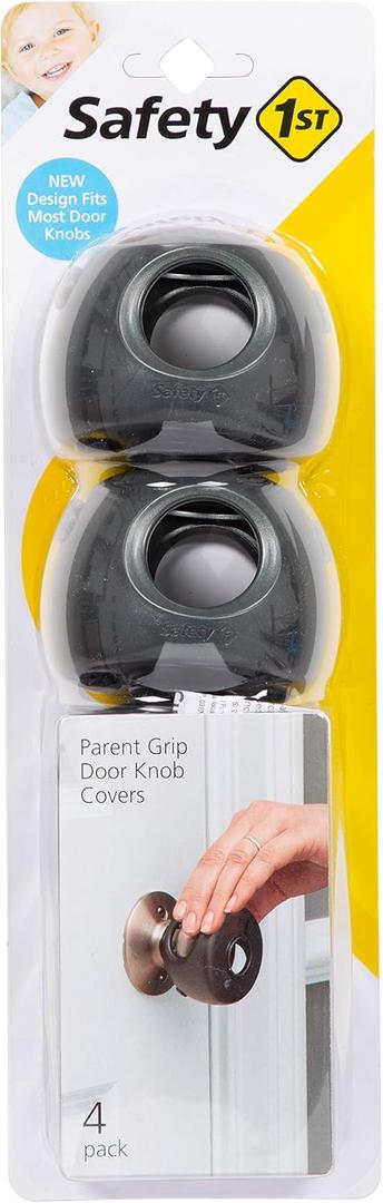 Safety 1st Parent Grip Door Knob Covers, Grey/Charcoal, 4 Count (Pack of 1) (Gray)