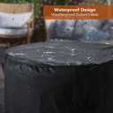 SheeChung Fire Pit Round Cover 24" D X 27" H,Heavy Duty 600D Waterproof & Weather Resistant Outdoor Cover,Fits 20-24 inch Column Propane Gas Firepit Bowl