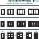 Wall Plate, Duplex Outlet Covers, Matte Black Light Switch Cover - Natural Bamboo Fiber Electrical Outlet Cover Plate Variety of 13 Styles Decorator/Duplex/Toggle/Combo (1 Gang Duplex 4 Pack)