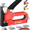 DIYSELF Staple Gun for Wood, 4-in-1 Upholstery Staple Gun Heavy Duty, Fabric Stapler, grapadora para Madera, Adjustable Manual Upholstery Stapler for Wall, Crafts, Furniture with 4000 Staples/Remover
