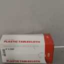 Exquisite Red 54x300 in Plastic Disposable Tablecloth Roll with Built-in Cutter - 36 Rectangle Table Covers in a Box