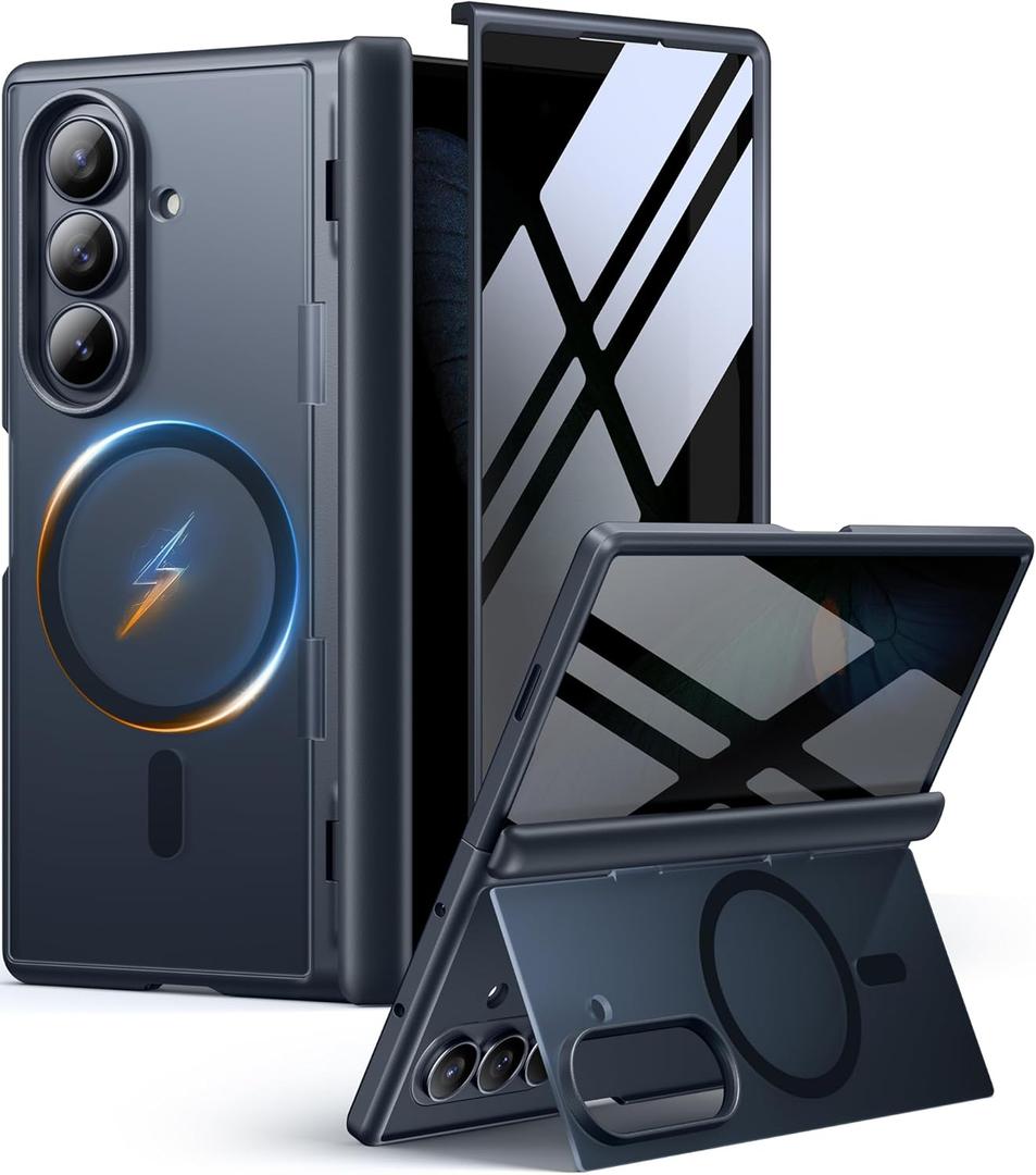 MOBOSI for Samsung Galaxy Z Fold 7 Case with Privacy Screen Protector, [Compatible with Magsafe], [Built-in Kickstand & Full Body Hinge Protection] Magnetic Slim Phone Case for Z Fold7, Black