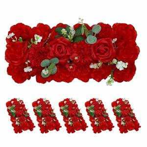 QinmiGarden Artificial Flower Arch 6 Pack Red Floral Swags for Wedding Décor, Elegant Faux Flowers Arrangement for Archways Party Backdrop, Home Wall Decoration and Table Centerpieces