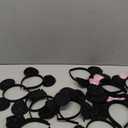 CHuangQi Mouse Ears Solid Black and Pink Sequins Bow, Set of 12
