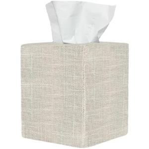 Black Tissue Box Cover, Cute Linen Fabric Decorative Square Tissue Box Holder/Organizer for Bathroom Vanity Countertop/Office/Nightstand/Desk Black Tissue Box Cover, Cute Linen Fabric Decorative Square Tissue Box Holder/Organizer for Bathroom Vanity Countertop/Office/Nightstand/Desk