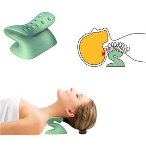 Neck Stretcher, Cervical Traction Pillow, Ergonomical Cervical Aliganment Device for Hunchback, Latex-Free