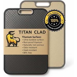 Titanium Cutting Board for Kitchen, Cutting Board Double Sided Food Grade, Pure Titanium and Wheat Straw PP, Scratch Resistant, Non Toxic Chopping Board, Dishwasher Safe, Easy to Clean Large Size