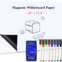 39x17 inch Self Adhesive Magnetic White Board Set Dry Erase Boards Peel and Stick Whiteboard for Wall Glass Office Home