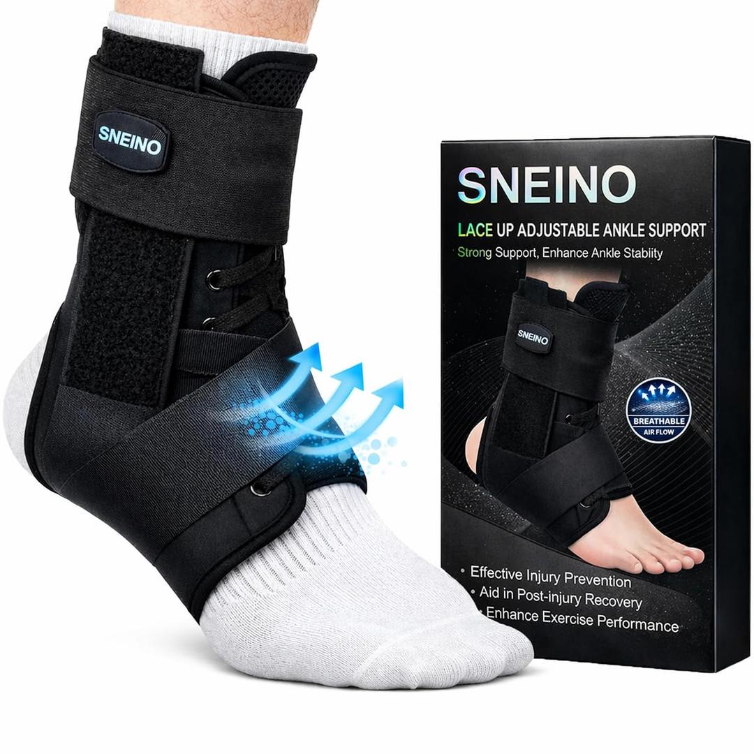 Lace up Ankle Brace for Women & Men - Ankle Support Brace for Sprained Ankle, Ankle Stabilizer for Achilles,Tendon,Sprain,Injury Recovery, Sports, Running, Basketball, (X-Large)