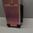 Rolling Makeup Case with Drawer Cosmetology Case on Wheels Makeup Trolley Sliding Drawer Makeup Travel Case for Esthetician, Mobile Stylist, Manicurist Barber Case Traveling Cart Trunk Glitter Pink 