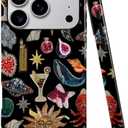 Case for iPhone 17 Pro,Fits Glossy Case Design for Girl Women,Sun Moon Star Collage