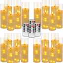 YOROXRG 24 Pack Christmas Decoration Flickering Flameless Candles,Battery Operated Candles,LED String Lights LED Candles for New Year, Home Decor, Parties,Wedding(D2.2 xH 5" 6" 7") (Ivory)
