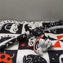 Black and White Baby Gym Play Mat with 6 Toys Tummy Time Activity Mat for Babies 0-6 6-12 Months High Contrast Baby Gyms & Playmats Sensory Toys Newborn Brain Development Infant Play Mat Baby Gifts