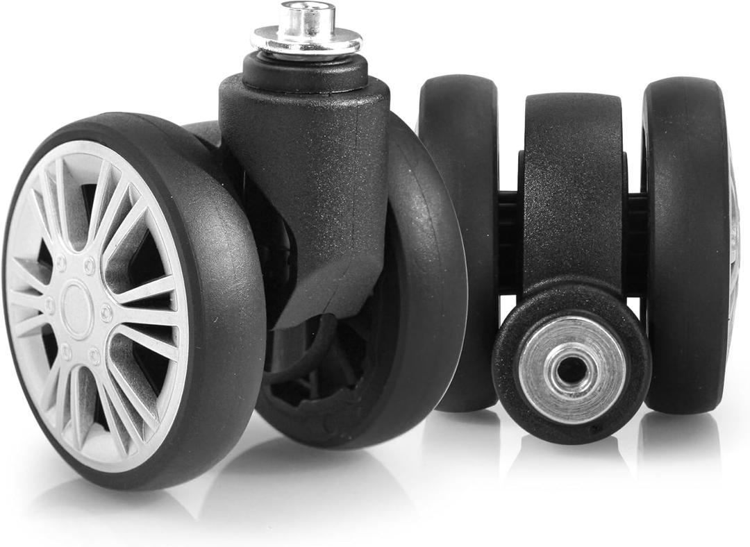 Zoofen Luggage Replacement Wheels 2 pcs Suitcase Replacement Wheels Wear-Resistant Luggage Wheels for Most Suitcase Repair (Silver)