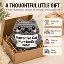 2 x Positive Cat Crochet Amigurumi Yarn Kitty with Card - Handmade Inspirational Gift for Cat Lovers, Friends, Coworkers, Desk Decor