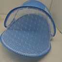 Foldable Nursery Crib Bed Cot Canopy Net Tent for Baby Breathable Soft Fabric Prevents Biting by Insects Folding Design (Blue)