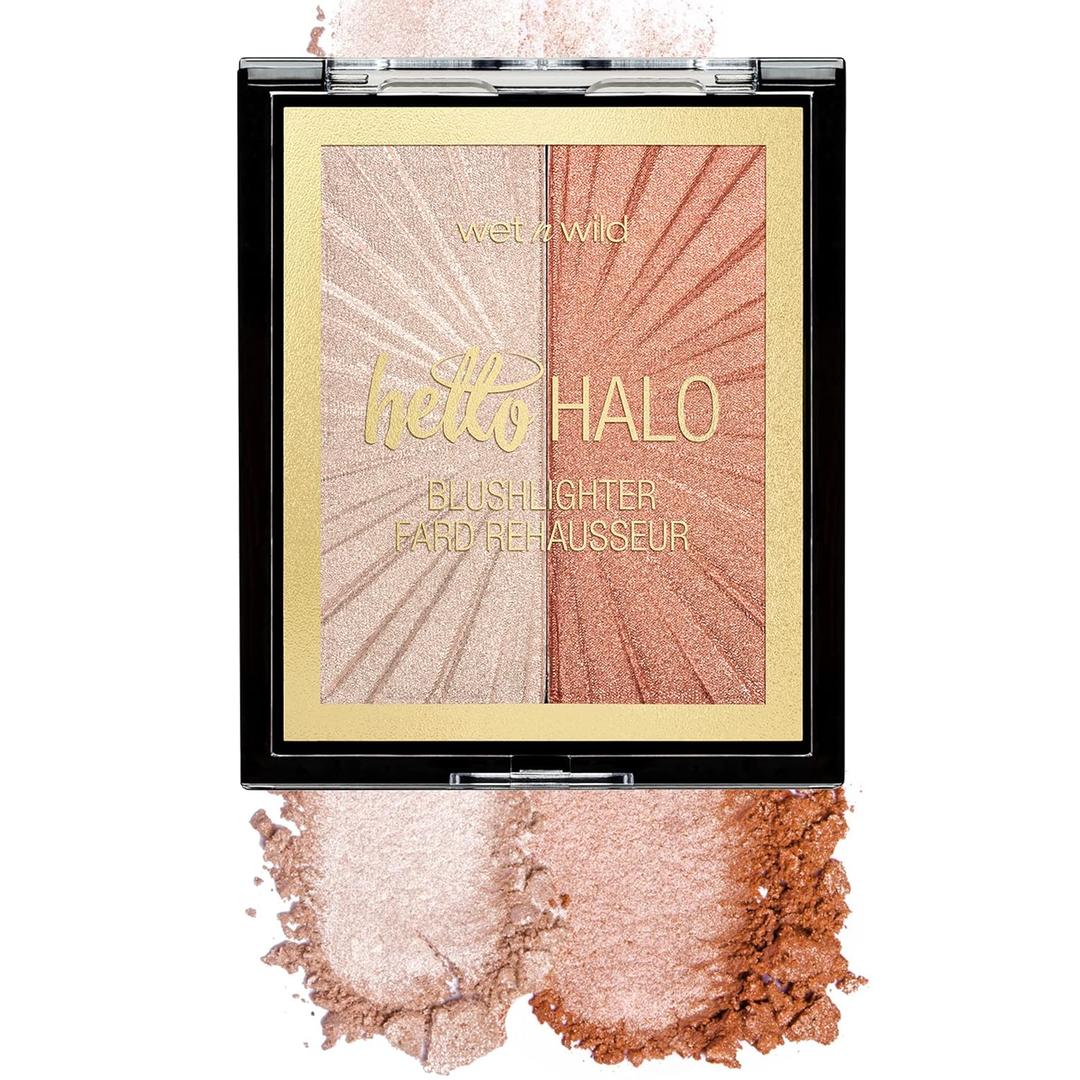 Wet n Wild MegaGlo Blushlighter, Blendable Blush & Highlighter Set, Shimmery Metallic Finish, Highlight Bling (0.35 Ounce (Pack of 1))