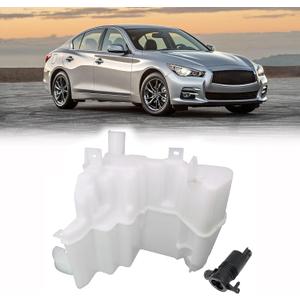 GXARTS 28910-4HB0A Windshield Washer Reservoir Tank Windshield washer bottle with motor Compatible with Nissan Infiniti Q60 Q50 2014-2016 2017 2018 2019 2020 Windshield Washer Fluid Tank With Motor