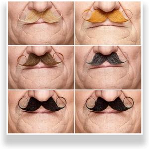 Mustaches Self Adhesive Fake Mustache Mix, Novelty, False Facial Hair Value Pack (6pcs.) (Ginger)