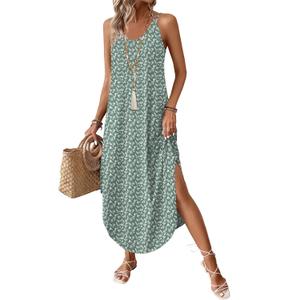 WIHOLL Summer Dresses for Women 2026 Maxi Dress Boho Halter Dress Sundresses Beach Vacation Clothes Travel Outfits M