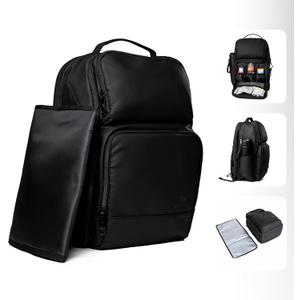 Diaper Bag Backpack for Moms Dads  Baby Bag With USB Port, Changing Pad, Laptop Pocket  Expandable, Black