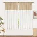 Likiyol Linen Curtains for Living Room 63 Inch Length Farmhouse Ruffle Curtains for Bedroom Light Filtering Window Curtain Rustic Country Drapes Rod Pocket Window Treatments, Linen White, 2 Panels