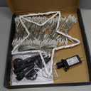 PUHONG Christmas Lights, Decorations Star Lights, 320 LED Christmas Tree Lights Outdoor, Outdoor String Lights, 8 Light Modes with 12" Lighted Star for Xmas New Year (Iron-Multicolor)